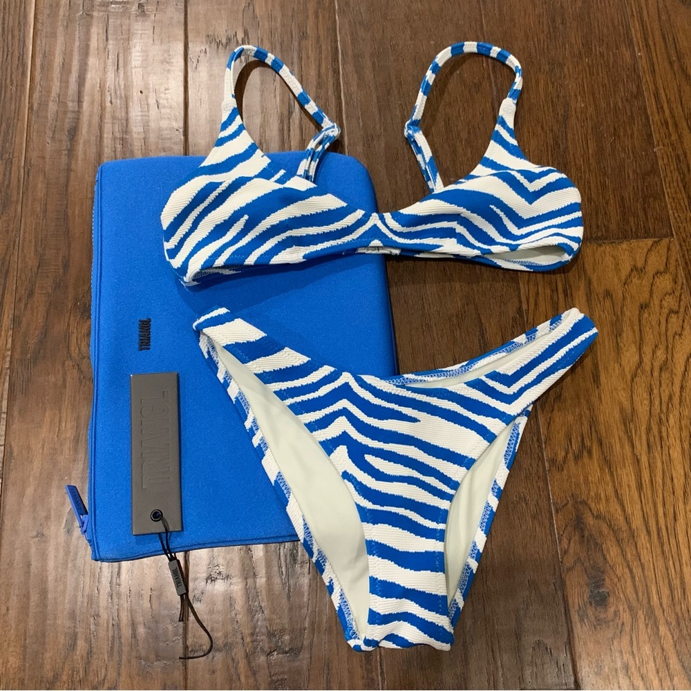 NWT triangl maia zebra splash bikini XS top XXS bottoms WITH BAG!!!